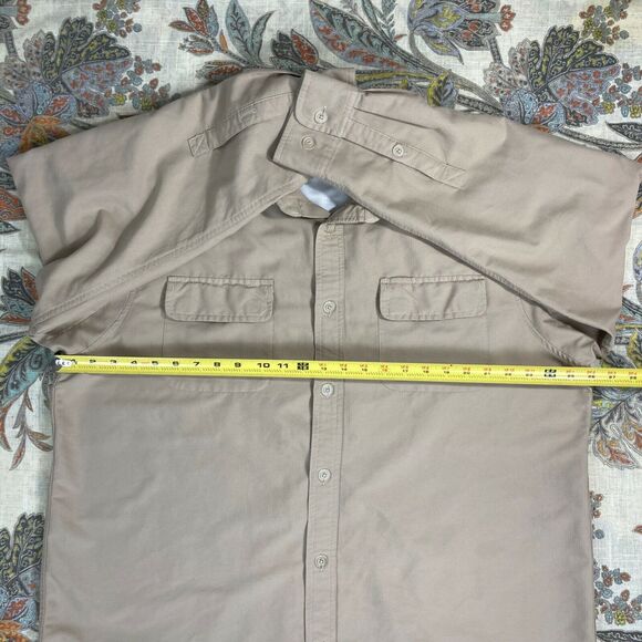 Duluth Trading Mens Beige Light Brown Long Sleeve Button Shirt Outdoor XL - Picture 7 of 8
